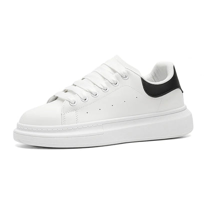 White Minimalist Sneakers for Men Comfy Leather Casual Sneakers Platform Skateboard Shoes Outdoor Low-Cut Men's Sports Shoes