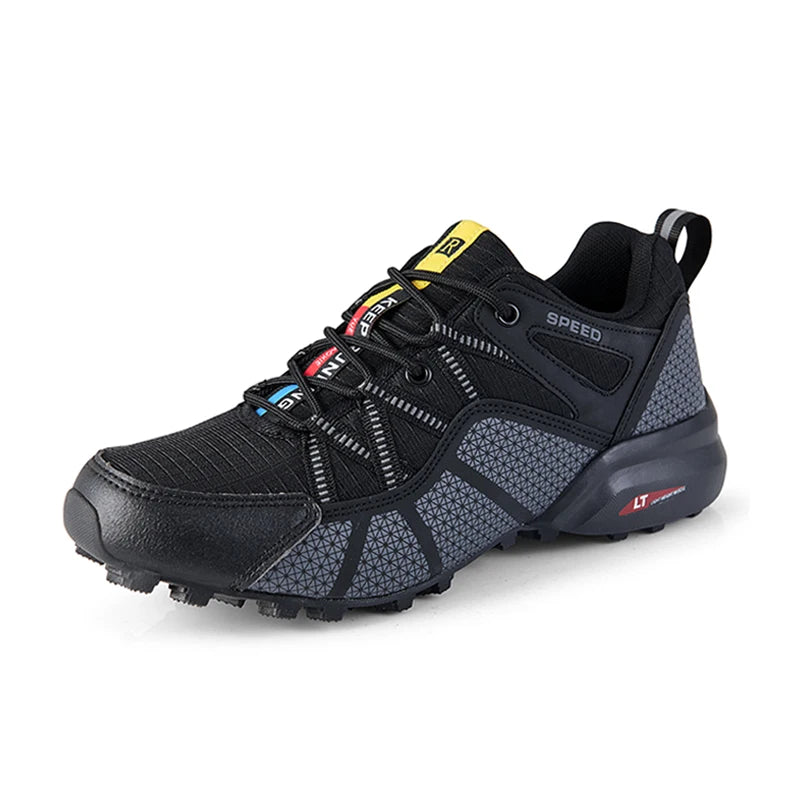 Scarpe da trekking da uomo all-terrain, scarpe sportive outdoor in mesh traspirante, antiscivolo e resistenti all’usura, scarpe da trekking e ciclismo outdoor