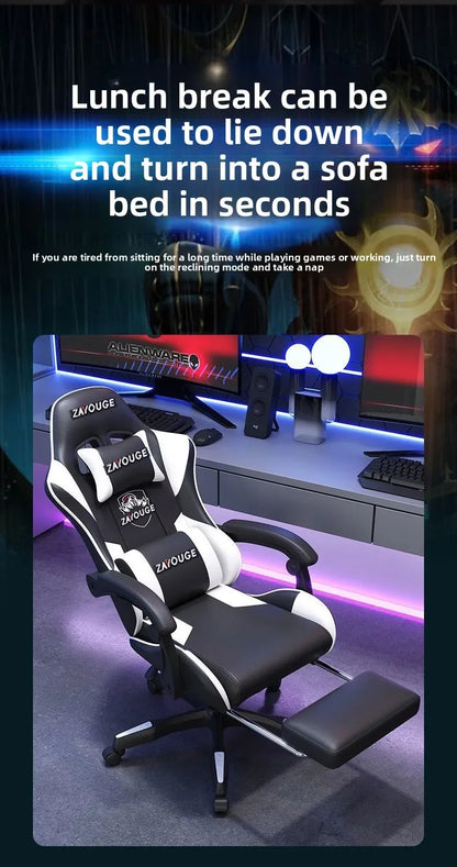 Ergonomic Gaming Chair For Home Office Long Hours Streamers Adjustable Reclining Lightweight Durability