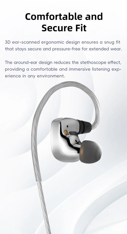 SIVGA SM100 10mm Dual-Chamber Dynamic Driver In-Ear Wired Earphones 0.78 mm 2-Pin Detachable Cable with Mic for Music/Gaming