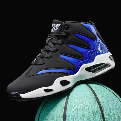 Chaussures de basketball montantes pour hommes, robustes et stables, baskets d'entraînement à lacets, unisexe, adaptées à la course, au sport, au basketball et à la marche. Cadeau idéal pour hommes, léger, confortable,