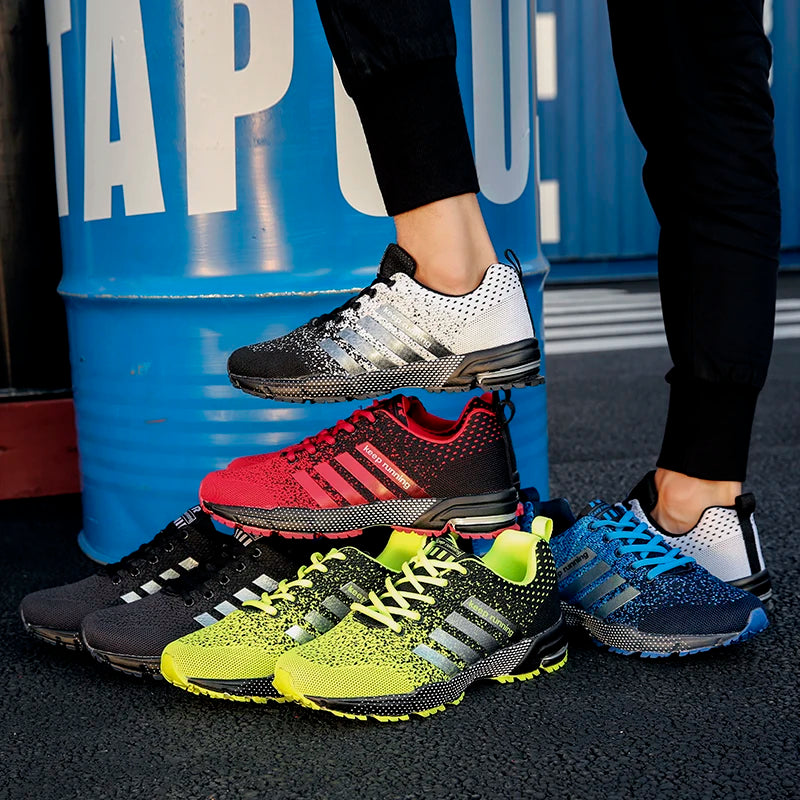 Men Running Shoes Mesh Fashion Sneakers Breathable Casual Sport Shoes Outdoor Walking Jogging Tennis Shoes Athletics Plus Size