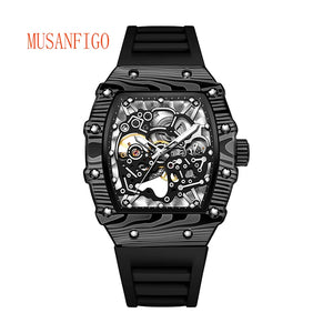 MUSANFIGO barrel shaped design, luxurious fully automatic mechanical men's watch, waterproof and luminous trendy watch