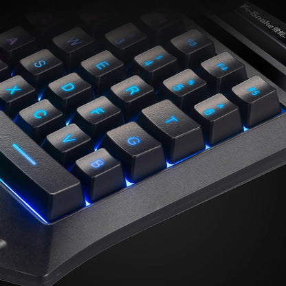 One Hand Game Mechanical Keyboard USB Wired Gaming Portable Ergonomic LED Backlight Mini PC Keyboard For PS4 Xbox