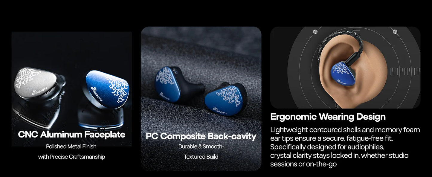 Linsoul Kiwi Ears Cadenza II IEM HiFi-Kopfhörer mit 10mm-Titan-Dynamiktreiber, KARS 2.0 und abnehmbarem Kabel