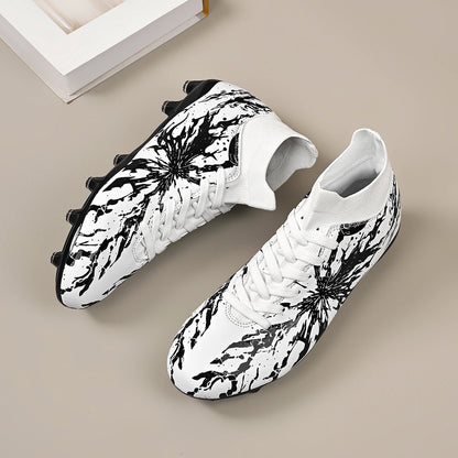 Chaussures de football pour hommes, modèle AG FG, design aérodynamique et léger, excellente adhérence, idéales pour les entraînements quotidiens sur gazon et les matchs de l’équipe de football scolaire.