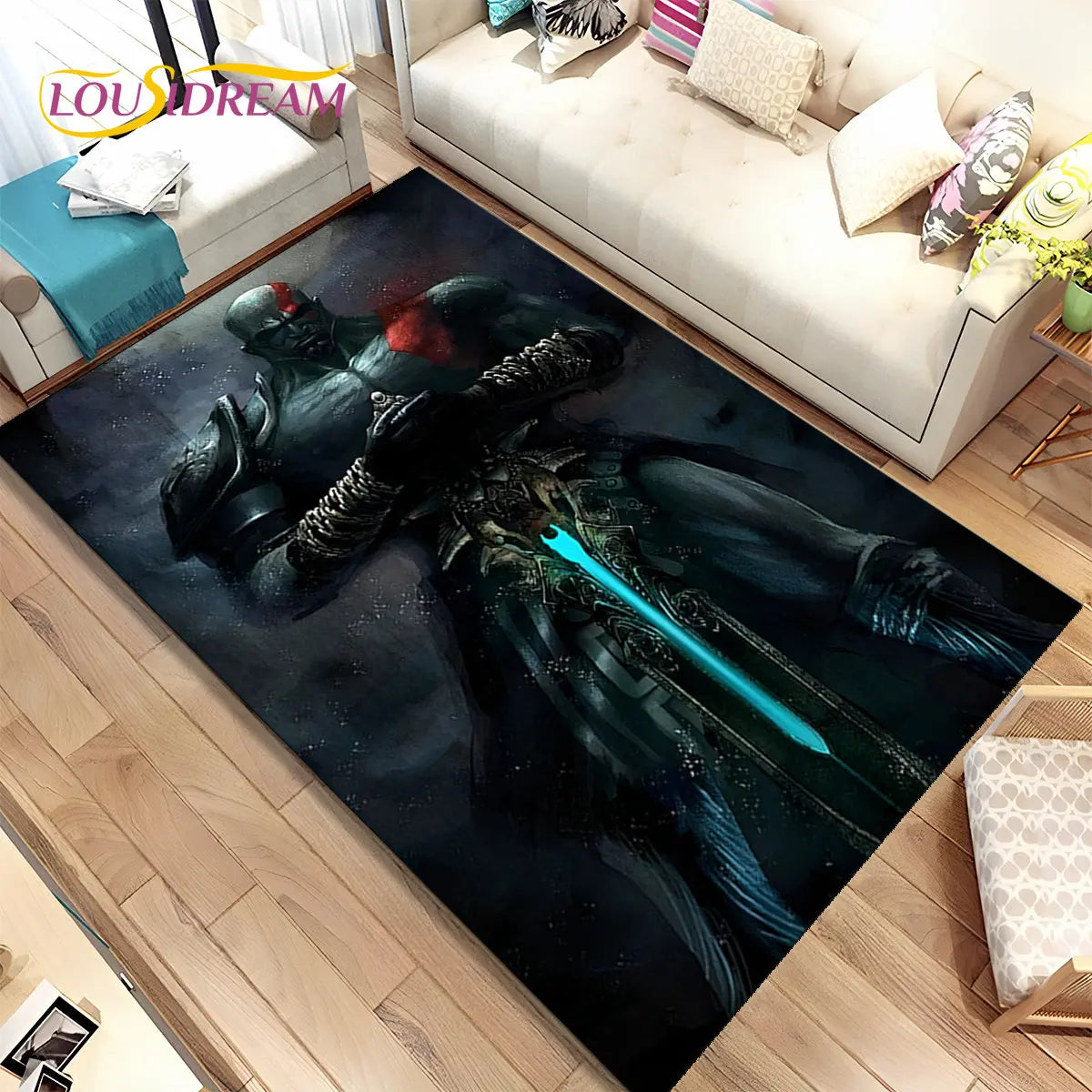God of War Game Gamers Kratos  Area Rug,Carpet Rug for Living Room Bedroom Sofa Doormat Decoration, Kids Play Non-slip Floor Mat