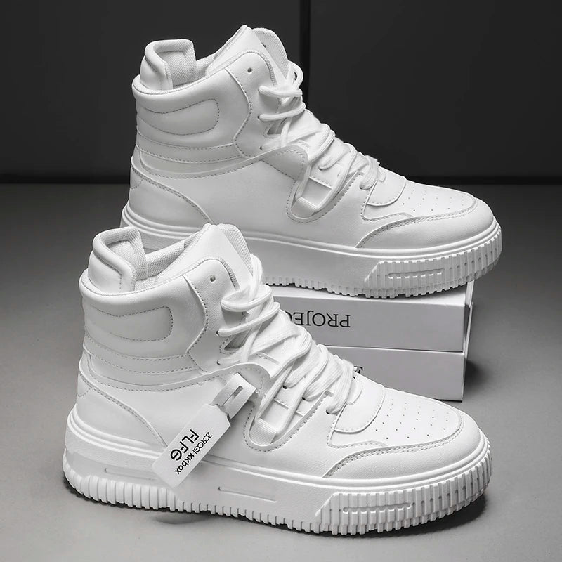 Fashion Casual Sneakers High Top Skateboard Shoes Student Boots Men and Women Trend Wear Resistant Two-color Couples