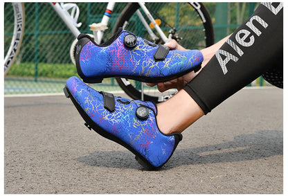 Zapatillas de ciclismo para hombre con cierre automático; zapatillas de ciclismo de carretera; zapatillas deportivas de ciclismo de montaña para exterior; zapatillas de ciclismo de spinning para mujer para interior