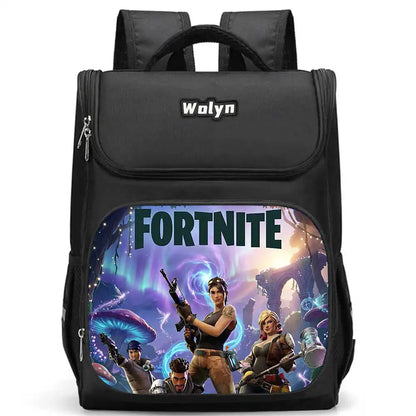 School Backpack With Multi Compartment ,Large Cartoon Fortnite School Bags For Boys & Girls,Durable Child Backpack For Aged 5-10