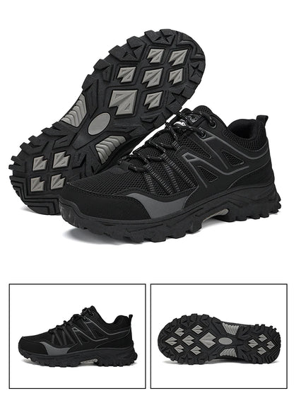 New Large Outdoor Mountaineering Shoes Men Spring and Autumn Mesh Breathable Sneakers Outdoor Travel Hiking Non-Slip Shoes