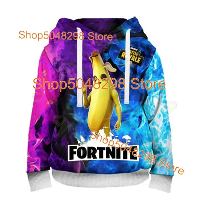 Męskie i damskie bluzy z kapturem z nadrukiem 3D Battle Royale z motywem Fortnite Victory – bluzy z kapturem dla chłopców i dziewcząt w stylu streetwear
