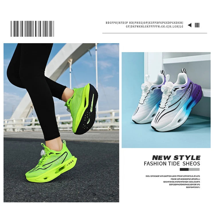 New men's and women's running shoes breathable racing sports shoes carbon cushioning lightweight men's jogging training shoes