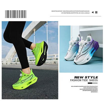 New men's and women's running shoes breathable racing sports shoes carbon cushioning lightweight men's jogging training shoes