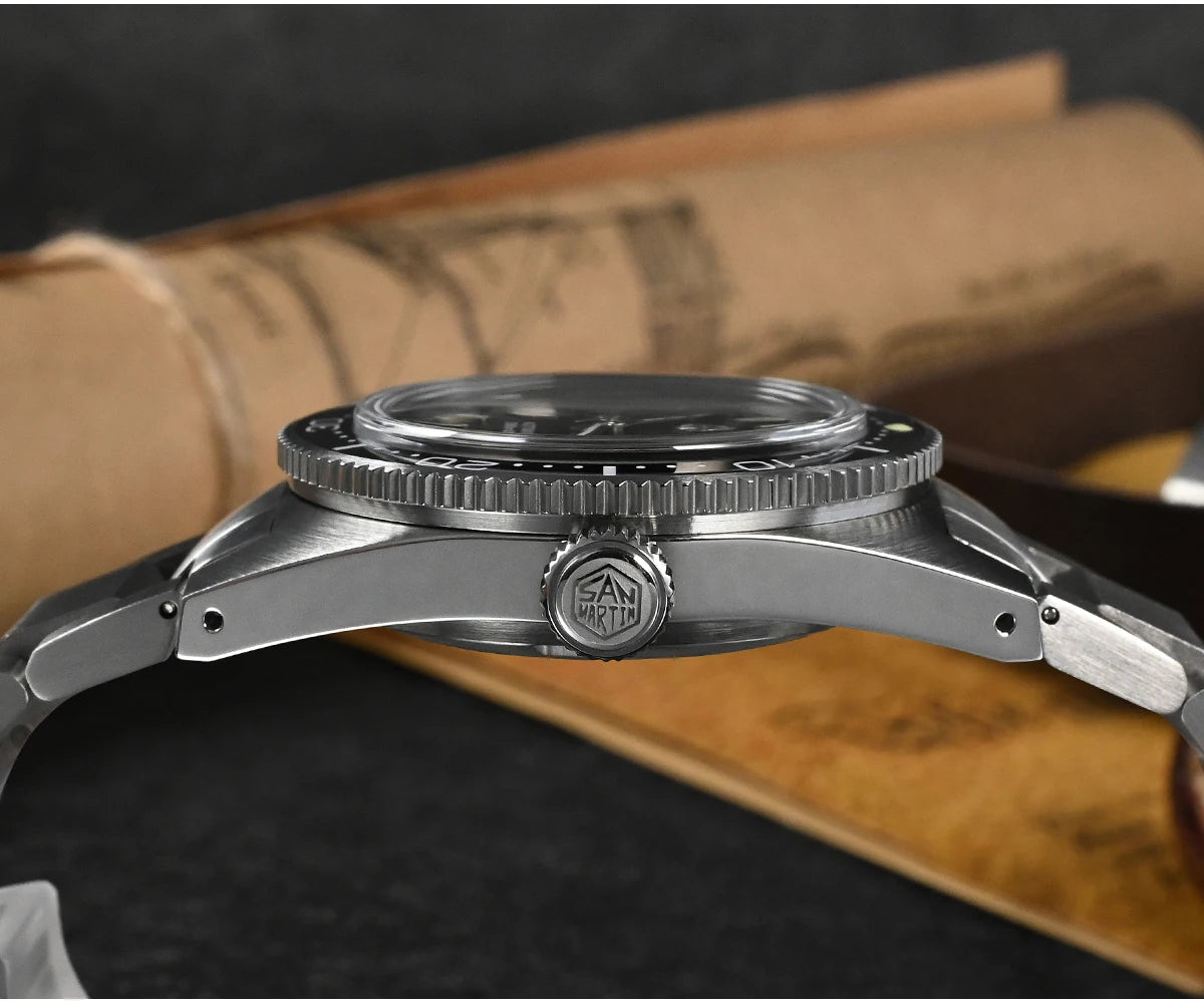 San Martin New 62mas 37mm Diver Mens Watch Classic Luxury Sapphire PT5000 SW200 Automatic Mechanical Watches Date 20Bar Luminous