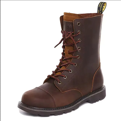 KOWM Cowhide Outdoor Men Hiking Shoes Waterproof Tactical Desert shoes Hunting Boots Snow Boots Fur Sneaker Women Trekking Shoes
