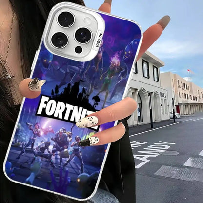 F-Fortnites Phone Case For IPhone 17 16 15 14 13 12 11 Pro Max Plus Color Silver Cover