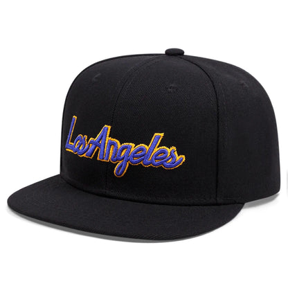 New Fashion Los Angeles Letter Embroidered Flat Edge Hat Men's Retro Hip Hop Hat Women's Outdoor Leisure Sunshade Baseball Hat
