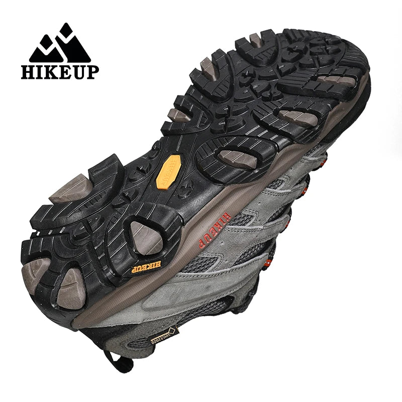 HIKEUP: Zapatillas de senderismo para hombre, de diseño, para escalada y trekking, de cuero, para deportes al aire libre, trabajo y carrera.
