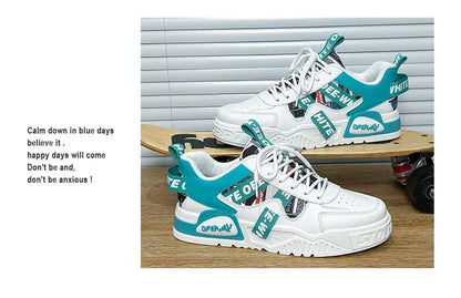 Scarpe da skateboard da uomo, sneakers estive, in pelle, casual, alla moda, per attività all'aperto, corsa, sport, escursionismo, tennis, con zeppa, di marca, di lusso