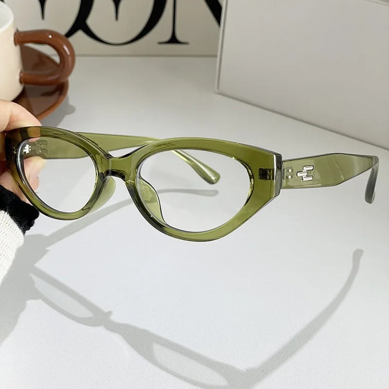 EYORA Vintage Cat Eye Reading Glasses Women Anti Blue Ray Myopia Eyewear Photochromic Progressive Prescription Optical Glasses