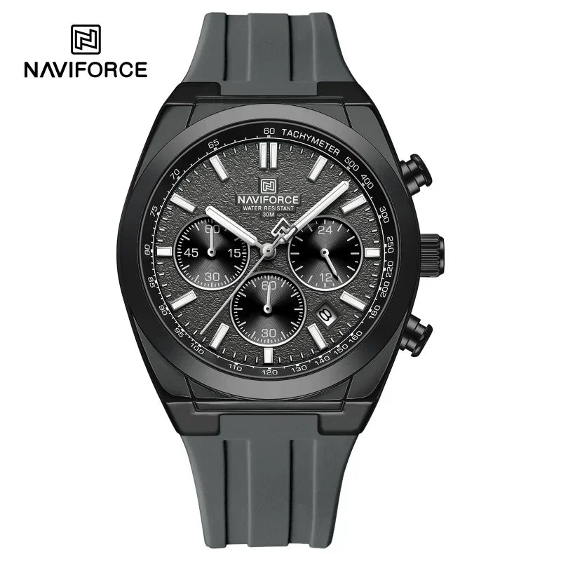 Montre-bracelet pour homme NAVIFORCE – Style luxe et sportif, mouvement à quartz, affichage 24 heures, guichet date, chronographe, étanche – Idée cadeau pour homme