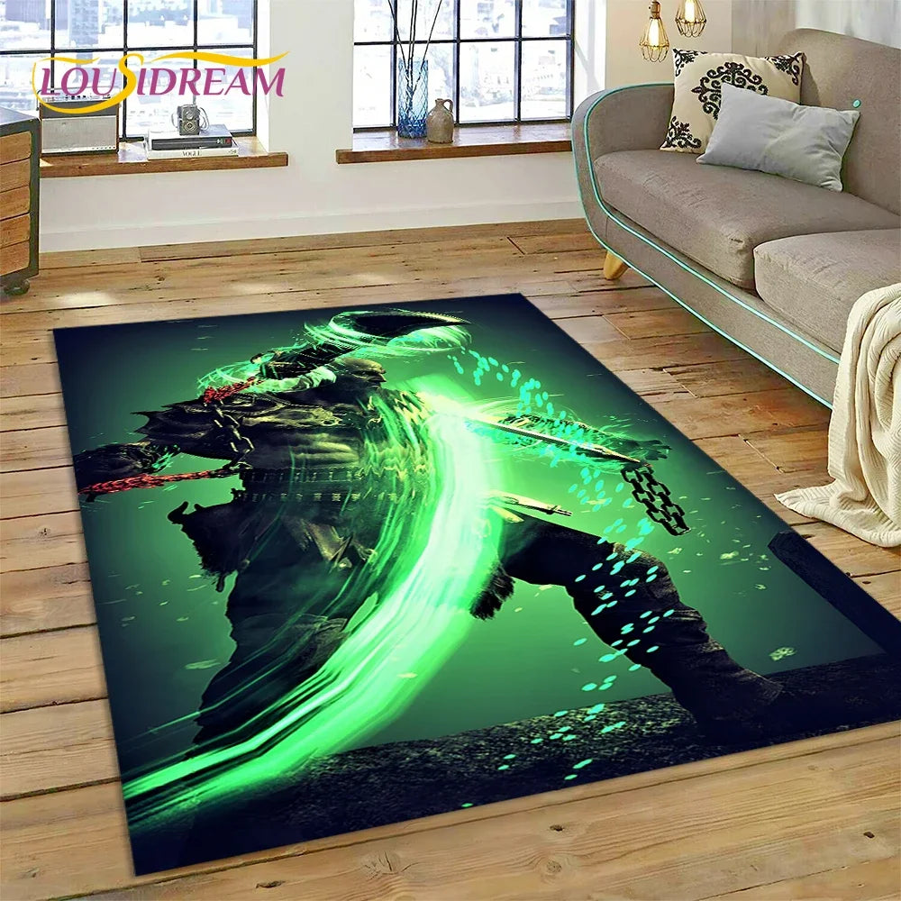 God of War Games Kratos Cartoon 3D Carpet Rug for Bedroom Living Room Home Sofa Decoration,Children Game Large Decor Floor Mat