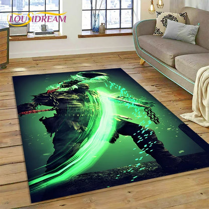 God of War Games Kratos Cartoon 3D Carpet Rug for Bedroom Living Room Home Sofa Decoration,Children Game Large Decor Floor Mat
