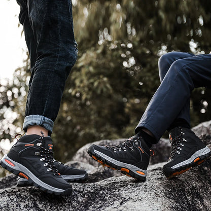 Outdoor Waterproof Hiking Boots Men's Women's Spring And Autumn Hiking Wear-resistant Mountain Sports Boots Hunting Sports Shoes