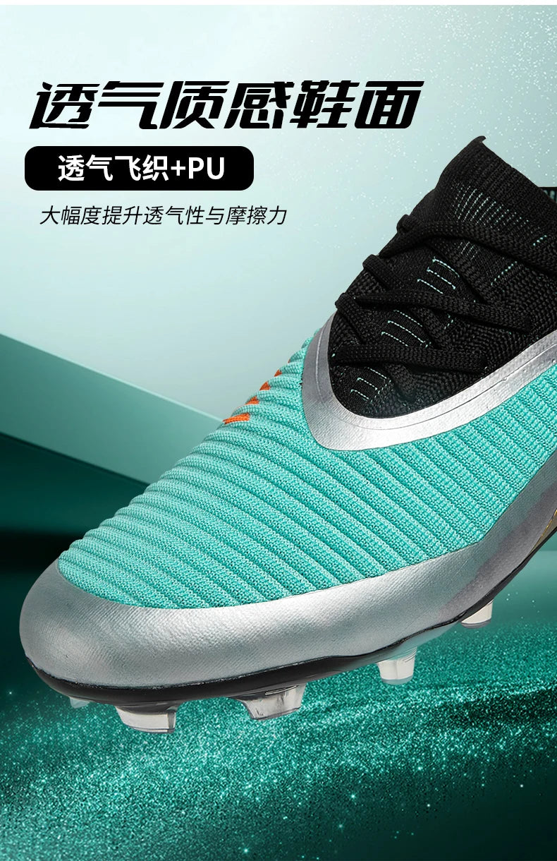 Chaussures de football pour homme, crampons, chaussures de football professionnelles pour femme, entraînement en extérieur, résistantes, pour terrain ferme, légères, rugby pour adulte