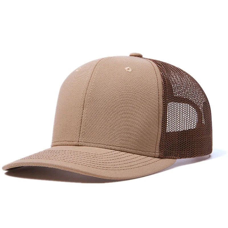 Hot Sale Unisex Cap Slight Curved Brim Style Trucker Hat  Men & Women Casual Outdoor Breathable Summer Cap