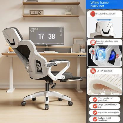 Ergonomischer Relaxsessel, bequemer Bürostuhl, Computerstuhl für zu Hause, Studentenwohnheim, Gaming-Stuhl mit Fußstütze