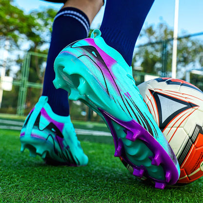 Chaussures de Football professionnelles à fond FG pour hommes, chaussures d'entraînement confortables et durables pour adultes, chaussures de Football à lacets pour adolescents