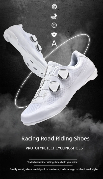 Speed Cycling Sneaker Herre-cykelsko til landevejscykling med klamper SPD-sko Cykelsko til flade pedaler Herre-cykelsko til udendørs brug Hvid