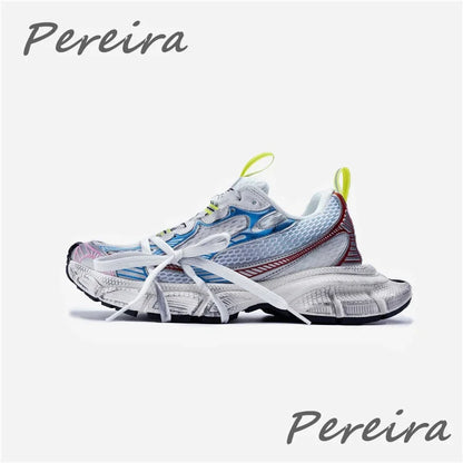 Pantofi sport pentru bărbați Street Style cu talpă groasă, culori mixte noi, cu șireturi, încălțăminte casual pentru cupluri, confortabilă și respirabilă, pentru alergare și mers pe jos