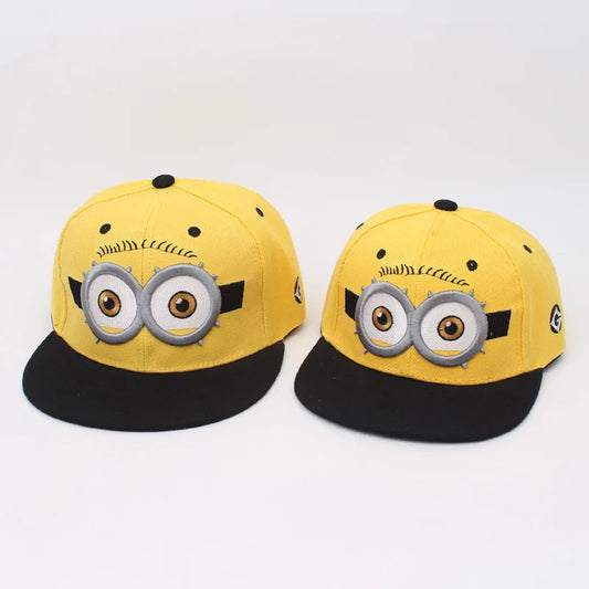 MINIONS flat-brimmed hip-hop hat Cartoon Despicable Me fashion baseball cap adjustable sun hat for boys in summer Gift