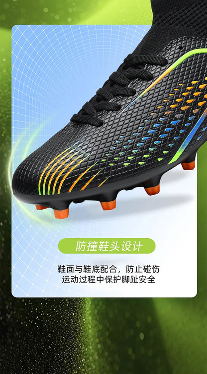 Men Outdoor Football Boots FG/TF Professional Training Soccer Shoes Cleats Turf Futsal Match Grass Unisex Non-slip Breathable