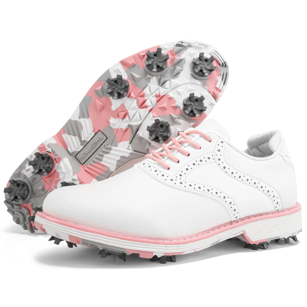 Chaussures de golf professionnelles pour femmes, chaussures de marche décontractées et tendance, chaussures de sport de golf confortables et antidérapantes pour le fitness en plein air