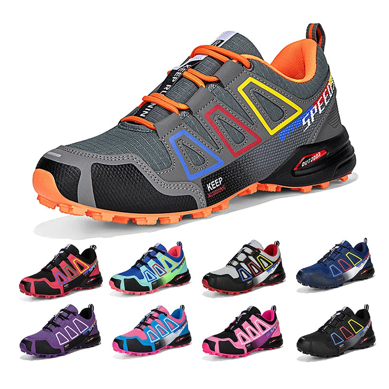 Chaussures de randonnée unisexes à lacets, antidérapantes et légères ; chaussures de sport tactiques d'entraînement pour hommes ; chaussures de cyclisme décontractées sans crampons pour femmes