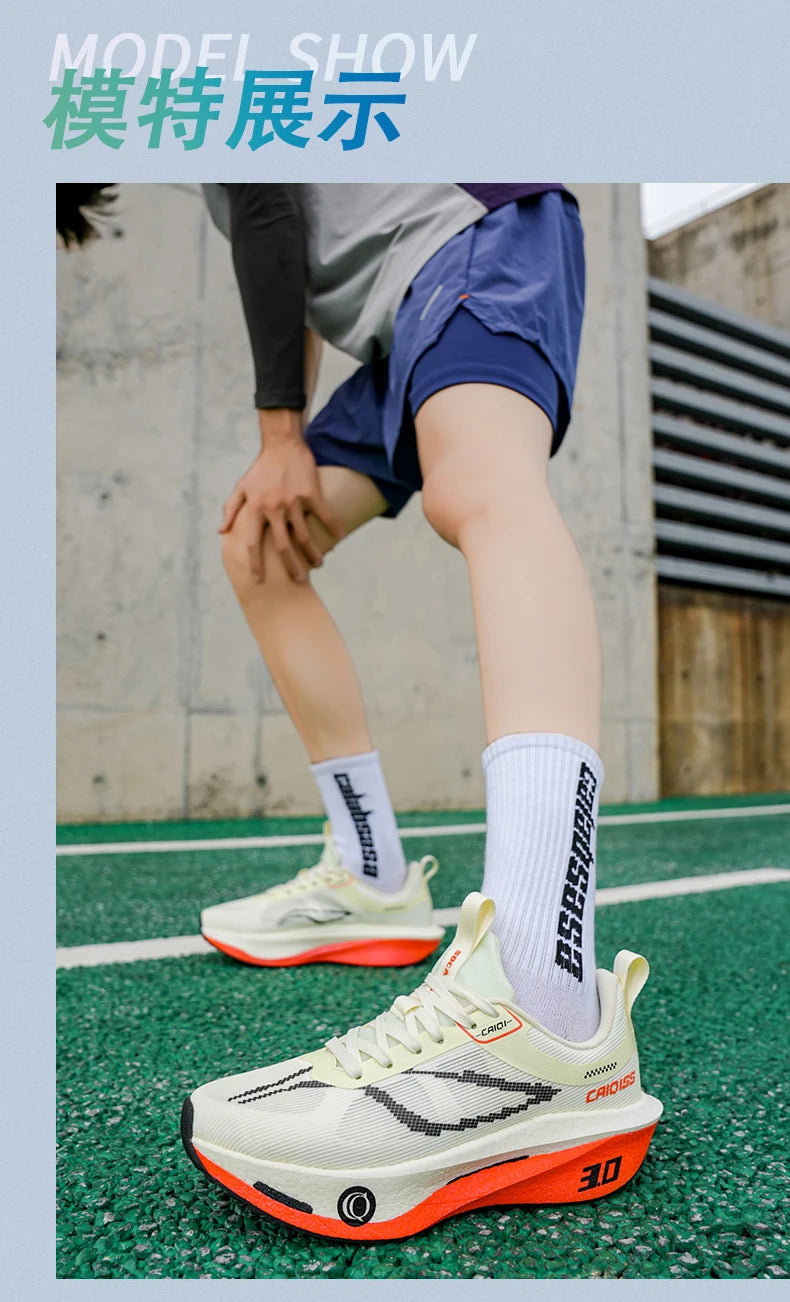 Buty do biegania z karbonową płytką do maratonu, męskie, sportowe, specjalistyczne, oddychające, lekkie, damskie, wygodne sneakersy sportowe outdoorowe