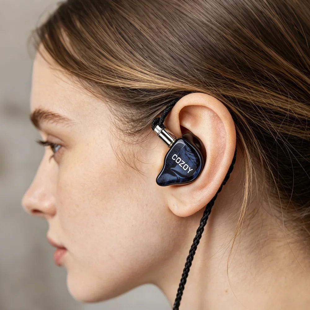 Écouteurs intra-auriculaires COZOY D2 IEM 2DD à double circuit magnétique et double cavité, écouteurs HiFi filaires avec câble 0.78 2Pin, prise 3.5/4.4mm