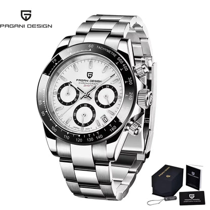 Novo Original PAGANI DESIGN PD-1664 Relógio de Pulso de Luxo para Homem, Movimento de Quartzo Japonês VK63, Safira, Cronógrafo Resistente à Água, Dourado