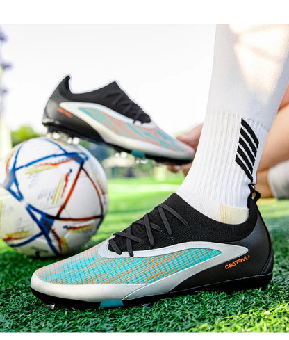 New Men Football Boots Non Slip Soccer Shoes Sport Outdoor Cleats Breathable Adult Long Spikes Training Boys Match Comfortable