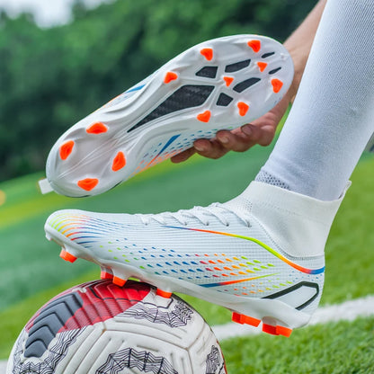 Herren-Fußballschuhe Herren-Rasen-Fußballschuhe, atmungsaktiv, weich, Outdoor-Fußballschuhe, Stollen, lange Spikes, bequeme Trainings- und Sportschuhe für Herren