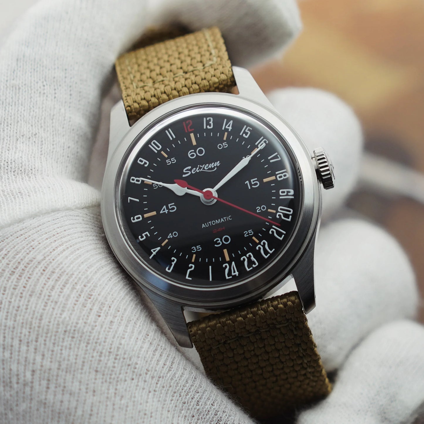 Merkur Retro Watch for Men Skin Diver Watch Vintage 24H Automatic Mechanical Watch 38mm Luminous Waterproof Relojes Para Hombres
