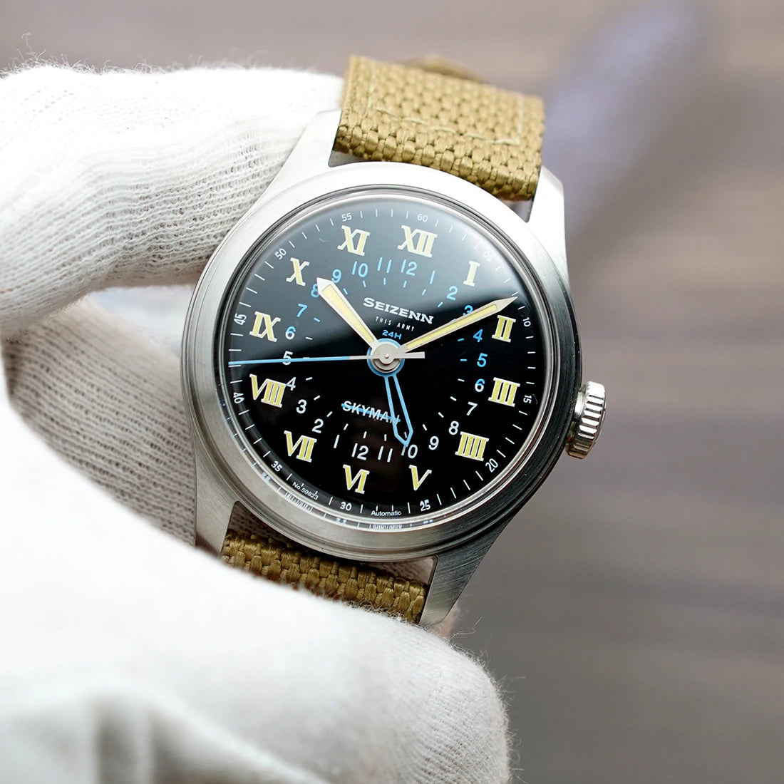 Merkur Retro Watch for Men Skin Diver Watch Vintage 24H Automatic Mechanical Watch 38mm Luminous Waterproof Relojes Para Hombres