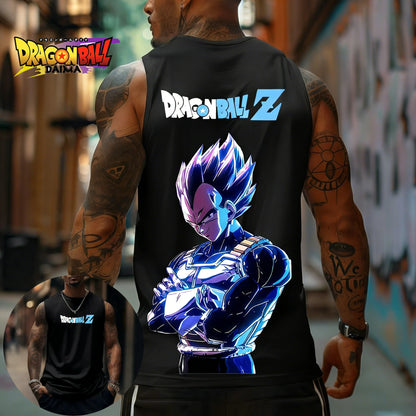 Dragon Ball Z Super Blue Vegeta American Retro Fitness Prsluk Y2K Harajuku stil za proljeće i ljeto Nova muška majica za svakodnevno nošenje