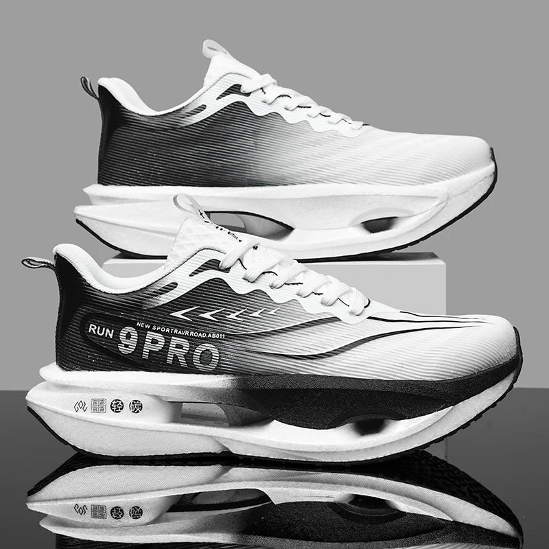 Sneakers da uomo con soletta in carbonio, scarpe sportive da esterno con suola morbida in rete, scarpe da corsa leggere, antiscivolo, casual, da coppia, da tennis