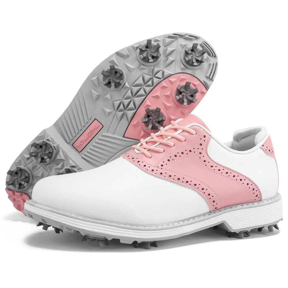 Chaussures de golf professionnelles pour femmes, chaussures de marche décontractées et tendance, chaussures de sport de golf confortables et antidérapantes pour le fitness en plein air