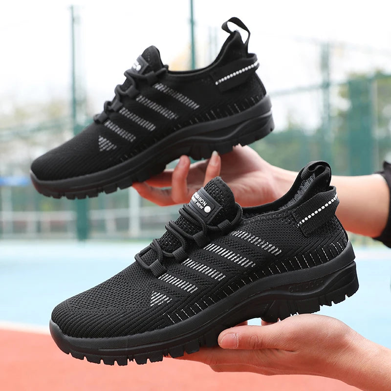Men's Casual Shoes Breathable Flyknit Mesh Upper Comfortable Outdoor Walking, Cycling, Exercise Shoes for Men Tenis Para Hombre